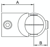 Rohrverbinder | Eckstück verstellbar für Ø 42,4 mm | 125HC42
