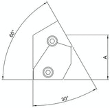 Rohrverbinder | T-Stück kurz 30-60° für Ø 48.3 mm | 129D48