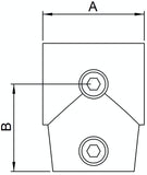 Rohrverbinder | T-Stück kurz verstellbar 0°-11° Ø 48.3 mm | 153D48