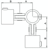 Rohrverbinder | Gelenkstück doppelt 90° für Ø 48.3 mm | 168D48
