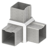 Eckstück V4A für Rohr 40x40x2,0 mm 90° 3-fach Steck | Artikel 88.1110144040
