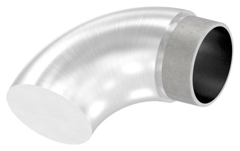 Endbogen V2A für Rohr Ø 48,3 mm Wandstärke 2,0 mm 90° flach | Artikel 11.3694.4