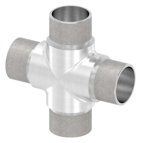Kreuzstück V2A für Rohr Ø 33,7 x 2,0 mm zum Stecken | Artikel 11.3655.4