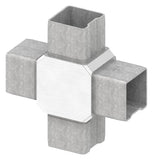 Kreuzstück V4A für Rohr 40x40x2 mm zum Stecken | Artikel 88.1110164040