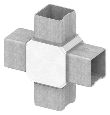Kreuzstück V4A für Rohr 40x40x2 mm zum Stecken | Artikel 88.1110164040