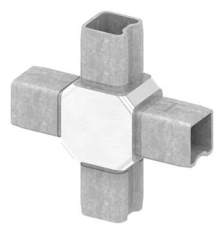 Kreuzverbinder V4A für 25x25x2 mm Rohr zum Stecken | Artikel 88.1110162525