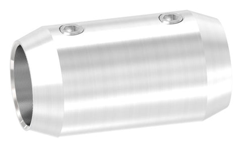Stabverbinder V2A Ø 20 x 36 mm für Ø 14 mm Stab mit 2 Madenschrauben | Artikel 11.1643.4.142