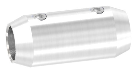 Stabverbinder V2A für Ø 10 mm Rundstab, Ø 16 x 36 mm, mit 2 Madenschrauben | Artikel 11.1643.4.102