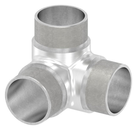 Steck-Eckverbinder V2A für Rohr Ø 42,4 x 2,0 mm 90° mit Abgang | Artikel 11.3649.4
