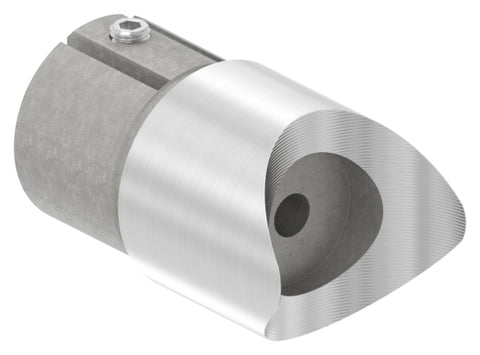 Steckfitting V2A für Rohr Ø 48,3 x 2,5 mm 90° Anschluss oben mit Klemmschraube | Artikel 11.3367.4