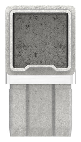 Steckverbinder 90° V2A für Rohr 40x40x2,0 mm – Seitenansicht | Artikel 11.3851.4