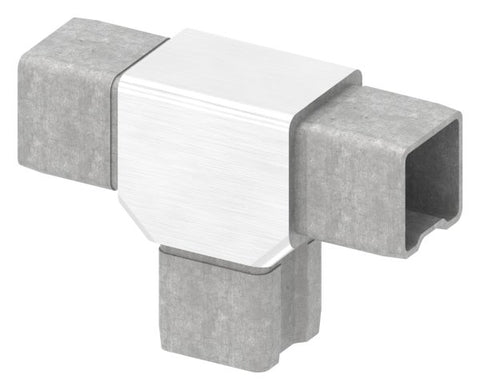 T-Verbinder V4A für Rohr 30 x 30 mm, Wand 2,0 mm, zum Stecken | Artikel 88.1110133030