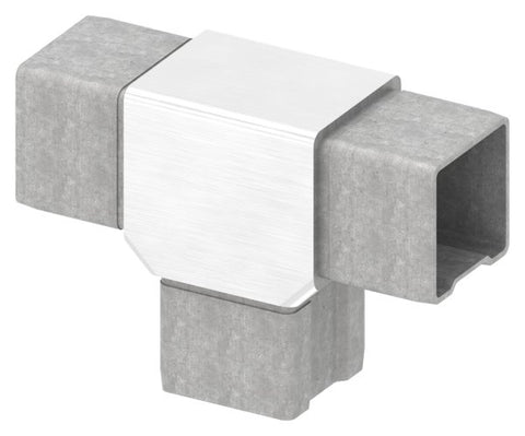 T-Verbinder V4A für Rohr 40x40x2 mm zum Stecken | Artikel 88.1110134040
