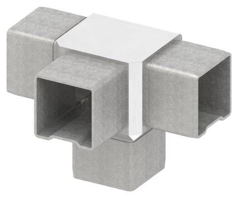 T-Verbinder V4A für Vierkantrohr 40 x 40 x 2 mm steckbar | Artikel 88.1110154040