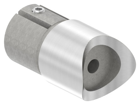 Winkelverbinder V2A Ø 42,4 mm auf 48,3 mm Anschluss oben Klemmschraube | Artikel 11.3387.4