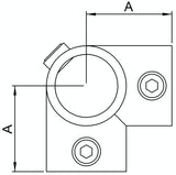 Rohrverbinder | Eckstück durchgehend für Ø 33,7 mm | 116B34