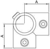 Rohrverbinder | Eckstück durchgehend für Ø 48.3 mm | 116D48