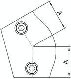 Rohrverbinder | Bogen variabel 15-60° für Ø 33,7 mm | 124B34