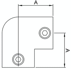 Bogen 90° für Rohr Ø 33,7 mm  Rohrverbinder aus Temperguss –