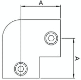 Rohrverbinder | Bogen 90° für Ø 60,3 mm | 125E60