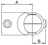 Rohrverbinder | Eckstück verstellbar für Ø 48.3 mm | 125HD48