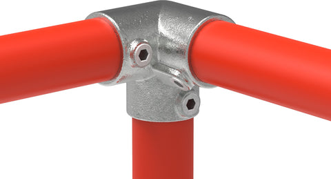 Dreiweg-Eckstück 90° Ø 21,3 mm aus feuerverzinktem Temperguss – 128T21