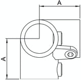 Rohrverbinder | Dreiweg-Eckstück 90° für Ø 33,7 mm | 128B34