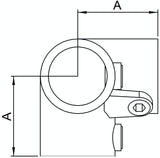 Rohrverbinder | Dreiweg-Eckstück 90° für Ø 48.3 mm | 128D48