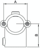 Rohrverbinder | T-Stück mit Bolzen aufklappbar Ø 33,7 mm | 136B34