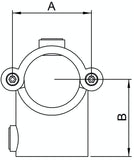 Rohrverbinder | T-Stück mit Bolzen aufklappbar Ø 48.3 mm | 136D48