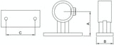 Rohrverbinder | Handlaufhalterung, Schraube gerade Ø 48.3 mm | 143WD48