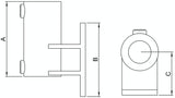 Rohrverbinder | Wandhalter Platte vertikal Ø 33,7 mm | 144B34