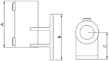 Rohrverbinder | Wandhalter Platte vertikal Ø 48.3 mm | 144D48