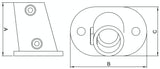 Rohrverbinder | Fußplatte oval 0-11° Neigung Ø 33,7 mm | 152B34