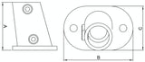 Rohrverbinder | Fußplatte oval 0-11° Neigung Ø 42,4 mm | 152C42
