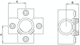 Rohrverbinder | Kreuzstück für Stützrohr für Ø 26,9 mm | 158A27