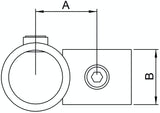 Rohrverbinder | Kreuzstück vorgesetzt 90°, reduziert Ø 48.3 mm auf Ø 33,7 mm | 161D48/B34