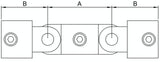 Rohrverbinder | Gelenkstück doppelt für Ø 33,7 mm | 167B34
