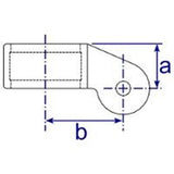 Rohrverbinder | Gelenkauge einfach abgewinkelt Ø 42,4 mm | 172MC42