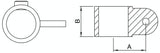 Rohrverbinder | Gelenkauge einfach für Ø 48.3 mm | 173MD48
