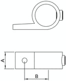 Rohrverbinder | Befestigungsring mit Flansch 1 Bohrung Ø 33,7 mm | 199B34